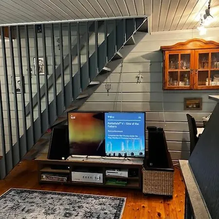 Ferienhaus Moekkituulos, Beds For 4 One Big Bedroom, Two Beds Separated With A Big Wardrobe